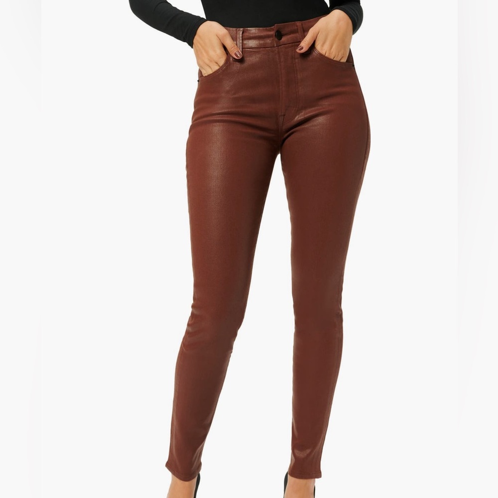 Good American Good Legs Coated Ankle Skinny Jeans, Tortoise Sheel